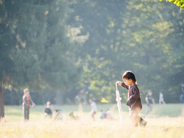 公園で一人の子供