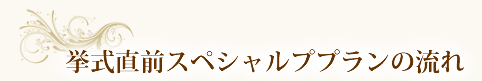 下松市のブライダルエステの挙式直前スペシャルプランの流れ