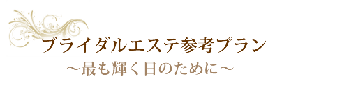 下松市のブライダルエステの参考プラン