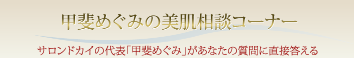 甲斐めぐみの美肌相談コーナー