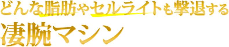 どんな脂肪やセルライトも撃退する凄腕マシン！